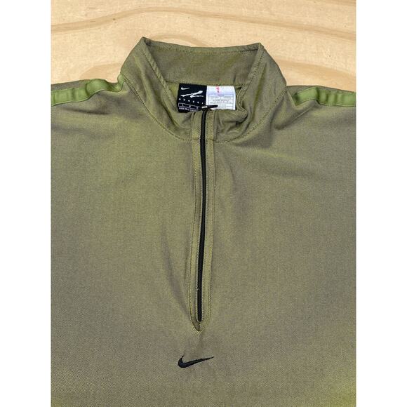 VINTAGE NIKE Andre Agassi Challenge Court Tennis Ball Polo Shirt 1/4 Zipper L - Picture 2 of 7